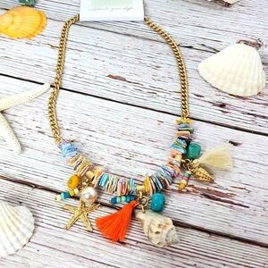NEW PERIWINKLE BY BARLOW GOLD BEACH VACATION NECKLACE SUMMER SHELL COASTAL #0194